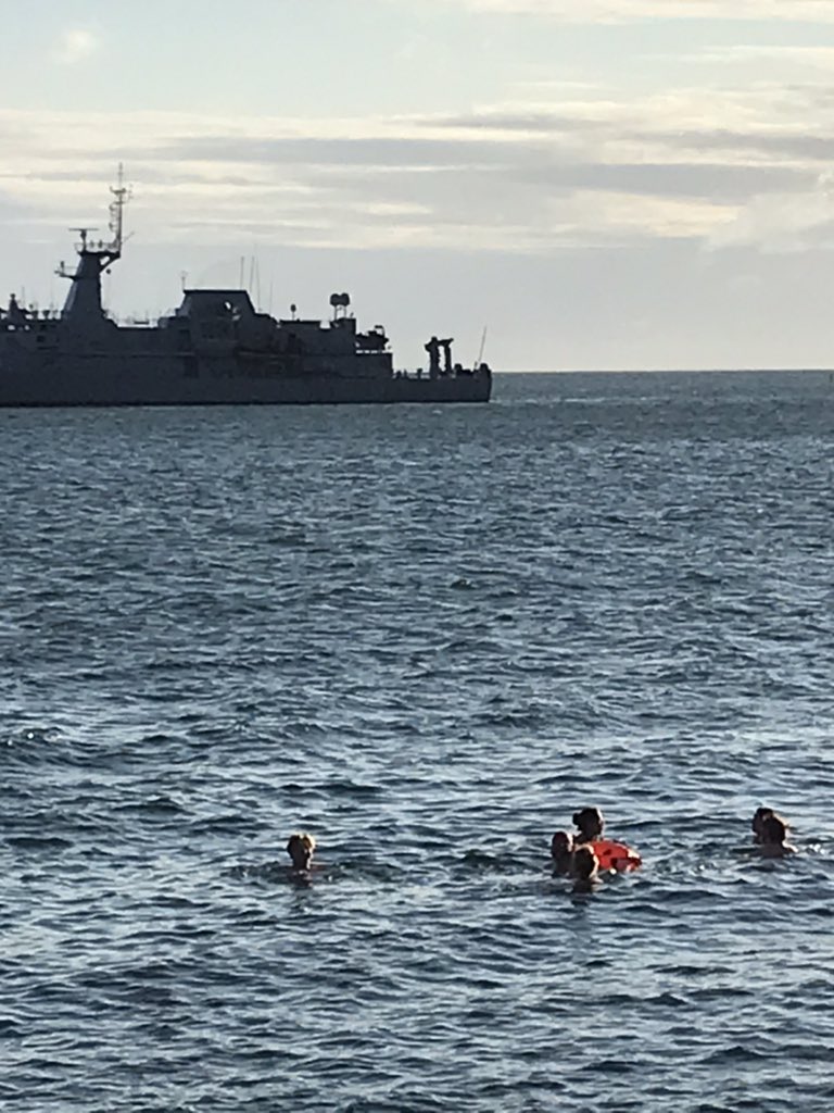 @DunleavyBernard @naval_service @outdoorswimming @DLRTourism @MemabyrneBL @mark_tottenham Lovely to meet @DunleavyBernard and the #lawlibrarypolarbears under the watchful eye of @naval_service It takes a solicitor having a lie in to meet the Bar! 😂