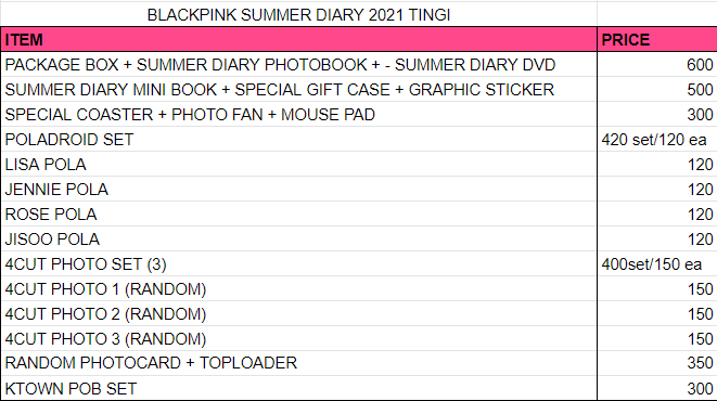 MYriadCart's tweet photo. ‧͙⁺˚*・༓☾#GoMY☽༓・*˚⁺‧͙
'*•.¸♡ BLACKPINK 2021 SUMMER DIARY (TINGI)♡¸.•*'
🖤ALL SLOTS MUST BE TAKEN TO PUSH THROUGH
💗NORMAL ETA
🖤DOO: AUG 6
💗DOP: SEPT 5
Prices are listed on the photo below
To claim, Reply to this tweet or send a DM
⋆ ˚。⋆୨୧˚MINE+ITEM˚୨୧⋆。˚ ⋆ https://t.co/XOco9GLbRp
