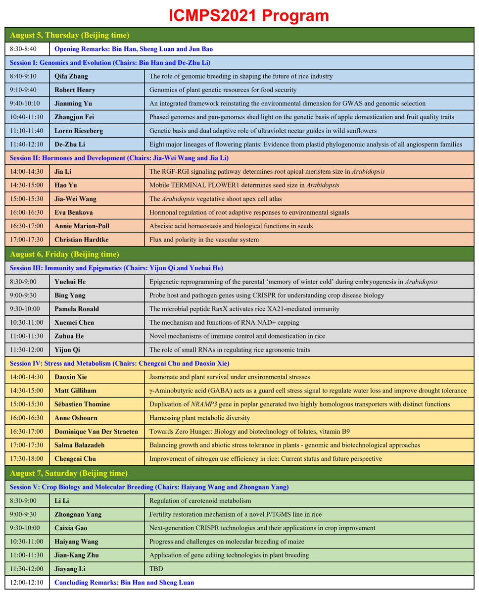 MPlantPCom's tweet image. FREE to Join | The 2021 International Conference on Molecular Plant Sciences (ICMPS2021) | August 5-7, 2021 | Zoom Meeting ID: 615 609 4691 Passcode: 245306 | Welcome to join!🥳