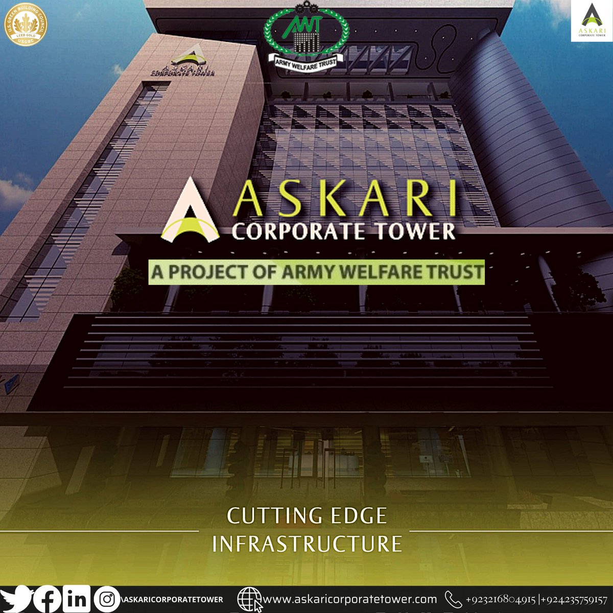 AskariTower's tweet photo. Introducing Askari Corporate Tower, the stunning new addition to the downtown Lahore skyline.–#travelbeautifulpakistan #instadaily #picoftheday #beautiful #follow #mountains #travelphotography #naturephotography #picturepakistan #beauty #ig_pakistan #style #like4like #followme https://t.co/6fAibn5qlL