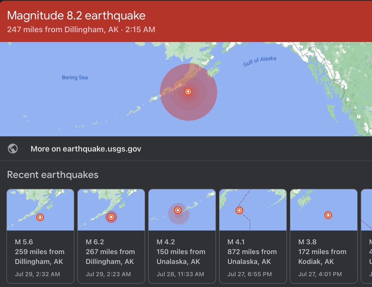 If the rating stands it would not only be top 10, but one of the 6 strongest earthquakes recorded in US history.  I have to imagine some of the damage even despite being offshore is bad along with the very likely #Tsunami threat too which is significant. #earthquake #alaska