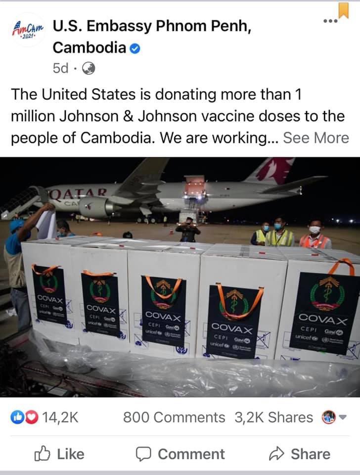 ungeang's tweet photo. Thank you United States of America for your kind heart 🇰🇭🇺🇸 https://t.co/Hu1If115Md
