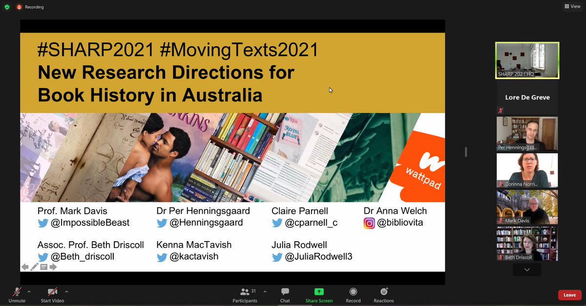 DeGreveLore's tweet image. Ready for the first session of the day! #SHARP2021 #MovingTexts2021