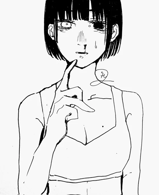 あまり描かないモチーフ(鼻血) 