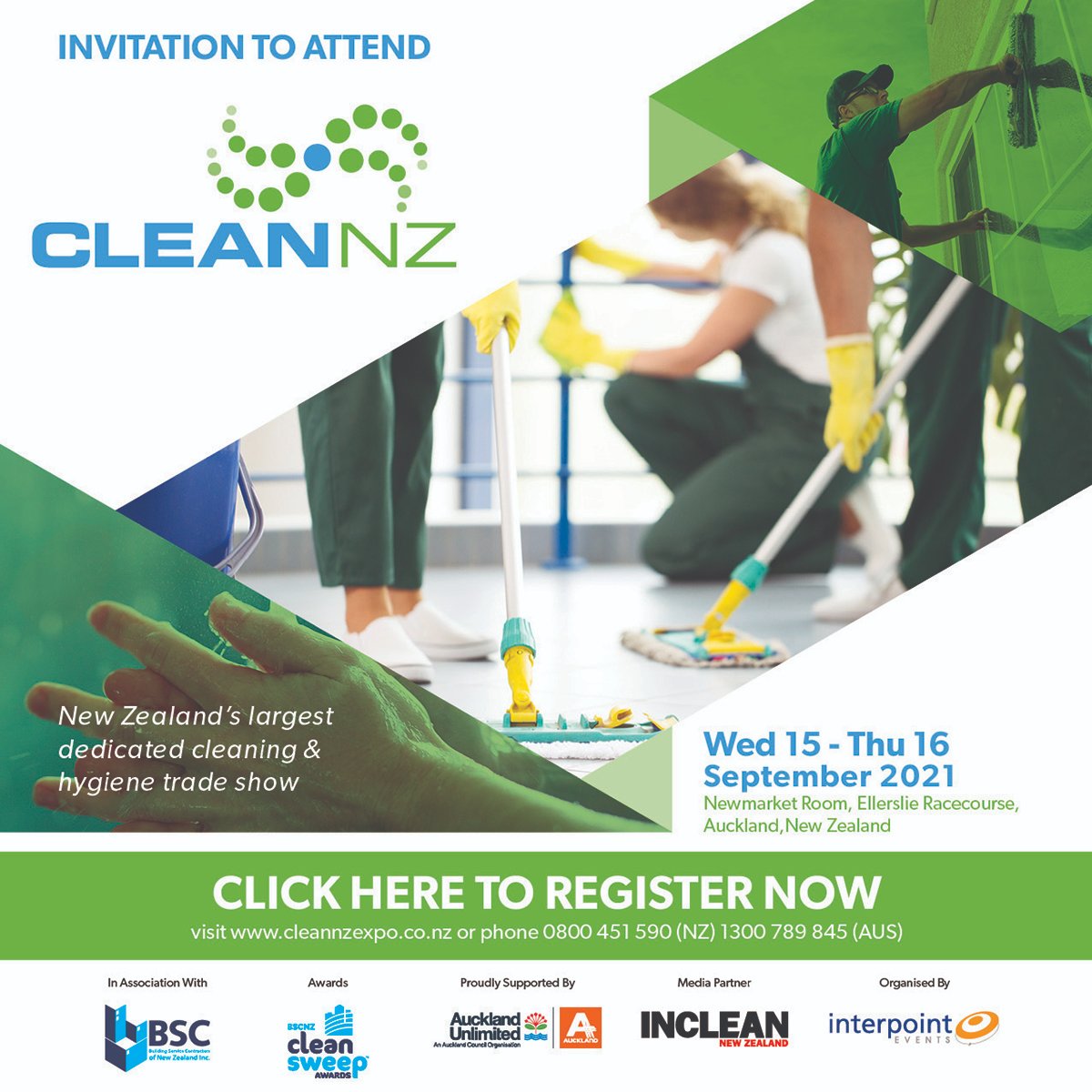Clean_NZ's tweet photo. Not yet registered for this year’s CleanNZ expo?
CleanNZ is New Zealand’s largest cleaning trade show and there’s a two-day educational program featuring industry experts.
15 &amp; 16 Sept. at the Ellerslie Event Centre, Auckland. Free Entry!!
Register Now - https://t.co/QwzS8YYYLz https://t.co/h3eWBImptT