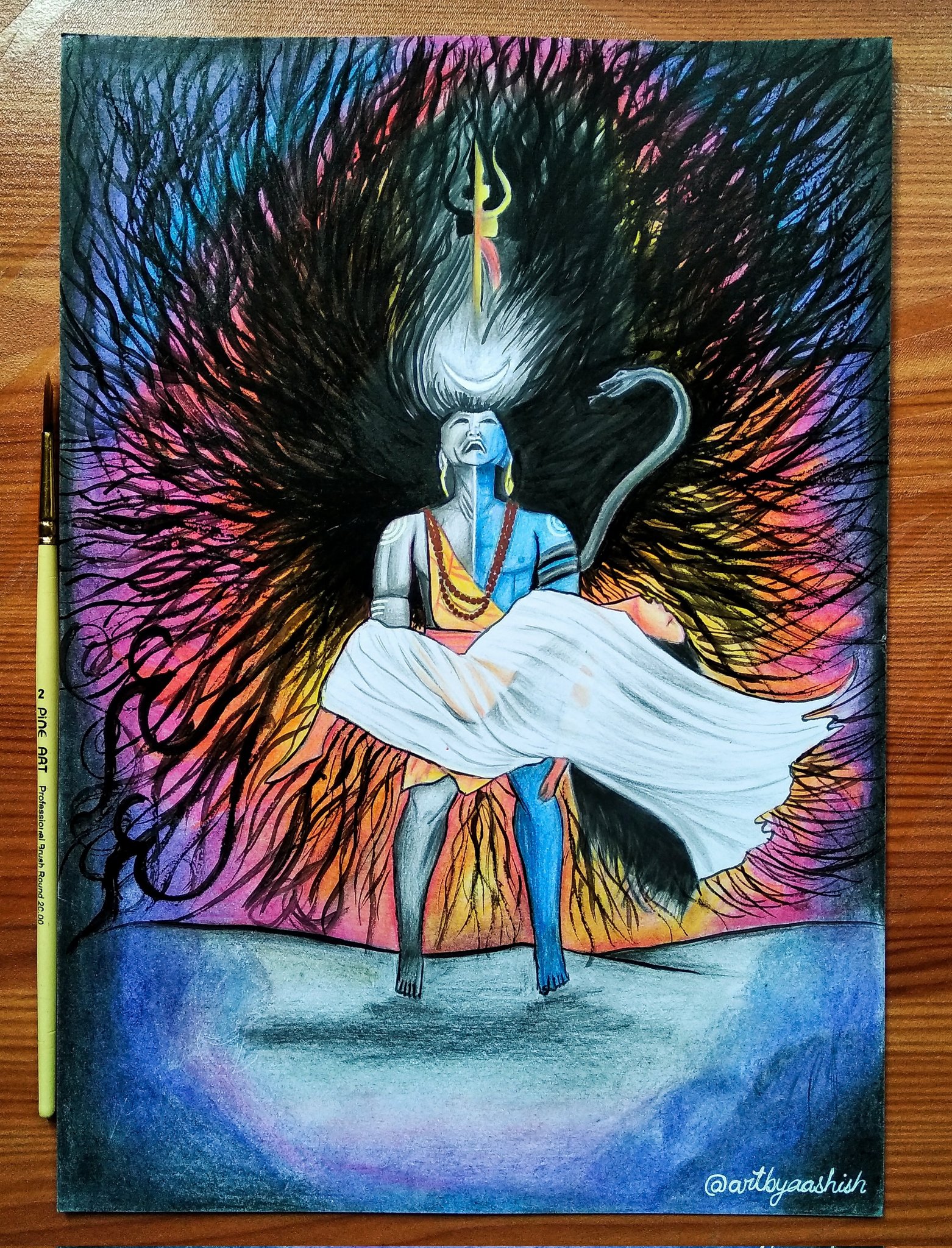 Tannu kushwaha - Lord shiva and Maa parvati watercolor... | Facebook