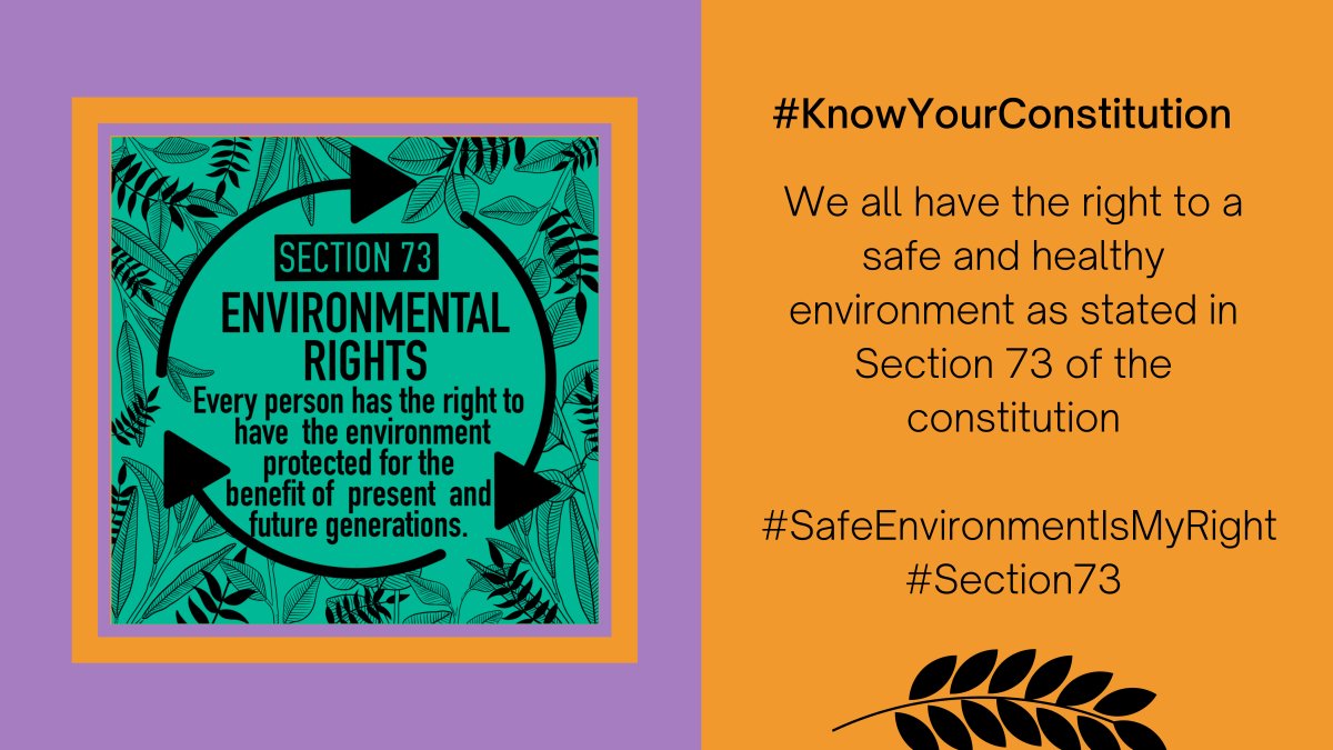 kubatana's tweet image. Everyone has the right to prevent pollution and prevent the degradation of the environment. It can be through advocating for the protection of wetlands and prevention of reckless disposal of household or industrial waste. #Section73 #KnowYourConstitution @ChraHarare @greengovzw1