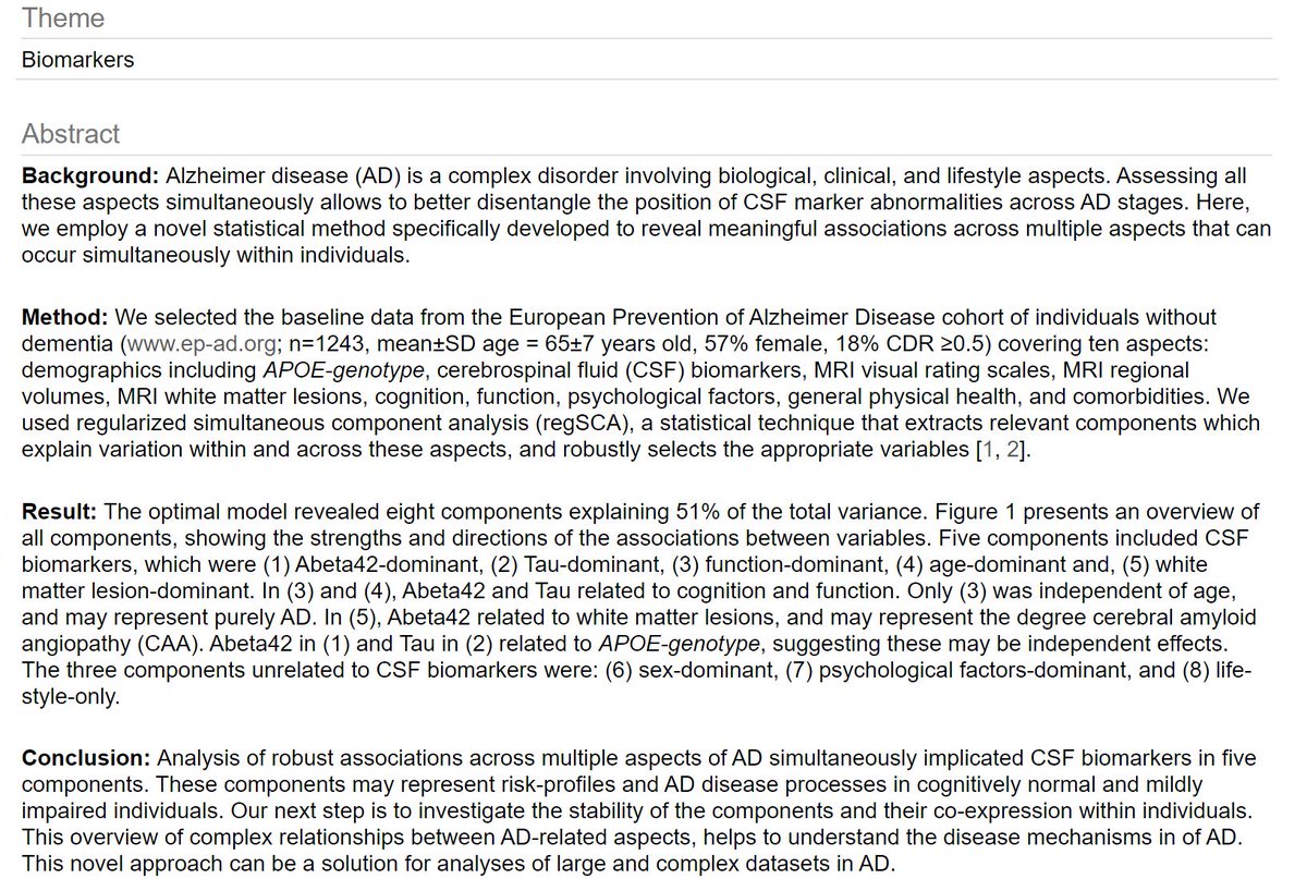 EPAD (@imi_epad) on Twitter photo #AAIC21: Check out Lisa Waterink's poster:
"Mapping associations across multiple aspects of Alzheimer disease and the role of CSF biomarkers in individuals without dementia"
Incl baseline data from <a href="/IMI_EPAD/">EPAD</a>
<a href="/silvia_ingala/">Silvia Ingala</a> <a href="/FBarkhof/">Frederik Barkhof</a> <a href="/craig_ritchie68/">Craig Ritchie</a> <a href="/LuigiLorenzini1/">Luigi Lorenzini</a> <a href="/LisaVermunt/">Lisa Vermunt</a> #AAIC21: Check out Lisa Waterink's poster:
"Mapping associations across multiple aspects of Alzheimer disease and the role of CSF biomarkers in individuals without dementia"
Incl baseline data from <a href="/IMI_EPAD/">EPAD</a>
<a href="/silvia_ingala/">Silvia Ingala</a> <a href="/FBarkhof/">Frederik Barkhof</a> <a href="/craig_ritchie68/">Craig Ritchie</a> <a href="/LuigiLorenzini1/">Luigi Lorenzini</a> <a href="/LisaVermunt/">Lisa Vermunt</a>