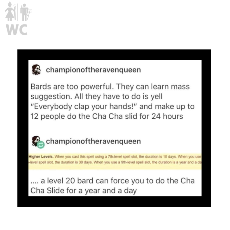 witthecrit's tweet photo. I m a g i n e

#dungeonsanddragons #dnd #dungeonsanddragons5e #dndinspiration #ttrpg #tabletoprpg #dnd5e #dndmeme #thedarkofexandria #witthecrit https://t.co/DWVMXHWjJR
