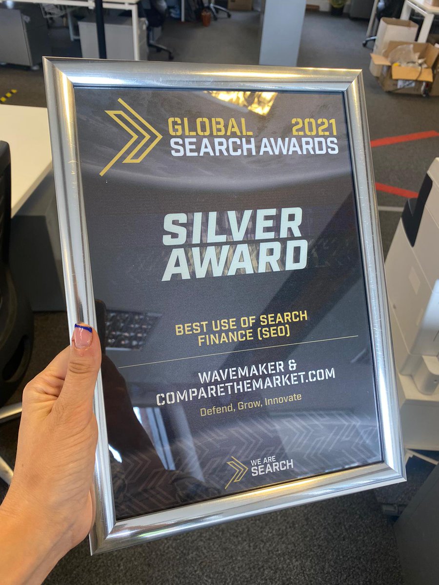 Oooh look what arrived at the @WavemakerUK Office. Silver medal in the #GlobalSearchAwards #seo