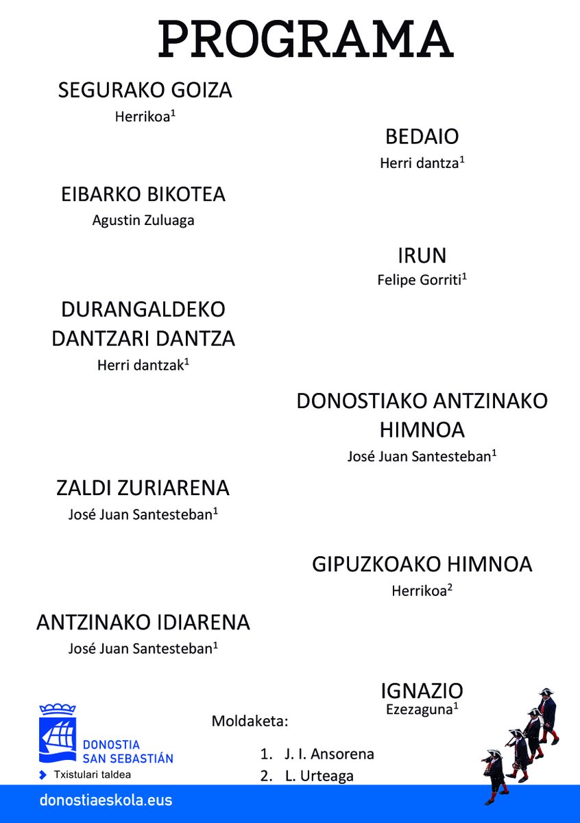 donostiafestak's tweet photo. San Ignazio eguneko kontzertu berezia.
📆 Uztailak 31, larunbata
📌Trinitate plaza #Donostia
⌚12:30
Sarrera doakoa izango da edukiera bete arte (ez da erreserbarik beharko).
Info gehiago > https://t.co/bFm3Z9wiHn
@donostiakultura @DonostiakoUdala @DSSMusikaEskola https://t.co/dbYKIUYI8A