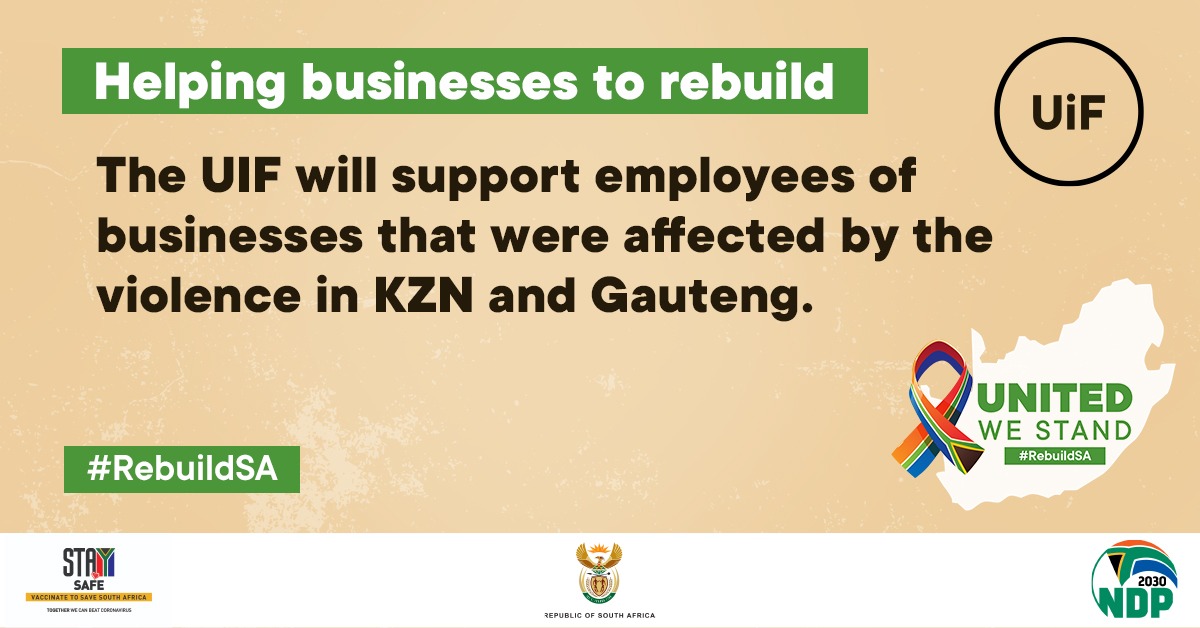ForDemocracySa's tweet photo. Helping businesses to rebuild is also crucial.  It must go along with identifying, arresting and charging the instigators of the chaos and mayhem. @CyrilRamaphosa   @PresidencyZA @Khu_Ntshavheni  #RebuildSA #DefendSA #UniteAndOrganise https://t.co/4N3LWuQj9F