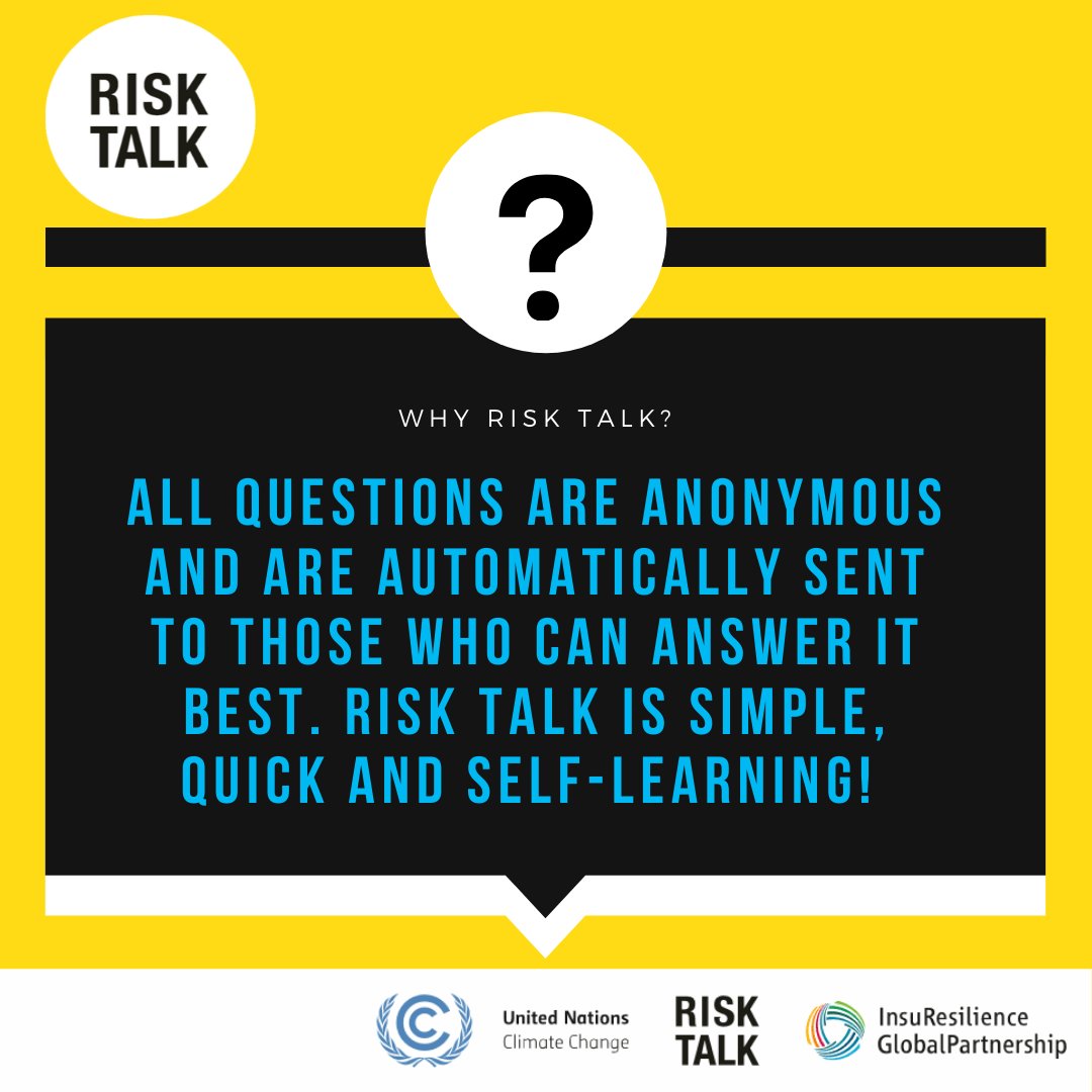 InsuResilience's tweet photo. RISK TALK is simple, quick and easy to learn! 

It is the easiest &amp; most effective way to bridge the knowledge gaps of the #international #community working on #climate #disaster #risk management. 

👉Sign up https://t.co/h8pSwDnDQX 
#RISKTALK #learning #knowledge 
@AdaptXChange https://t.co/h9IIxtiQGO