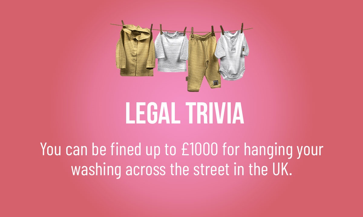 securedaudit's tweet image. #didyouknow You can be fined up to £1000 for hanging your washing across the street in the UK. #commerciallending #businessfinance #commercialfinance #LegalTrivia securedaudit.com