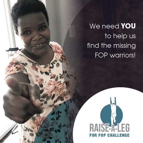 We need YOU to help us find the missing FOP warriors! JOIN THE CHALLENGE!
#fopchallenge #raisealegforfop #helpusfindthemissing #tinsoldiersfoppatientsearch #raredisease #CareAboutRARE