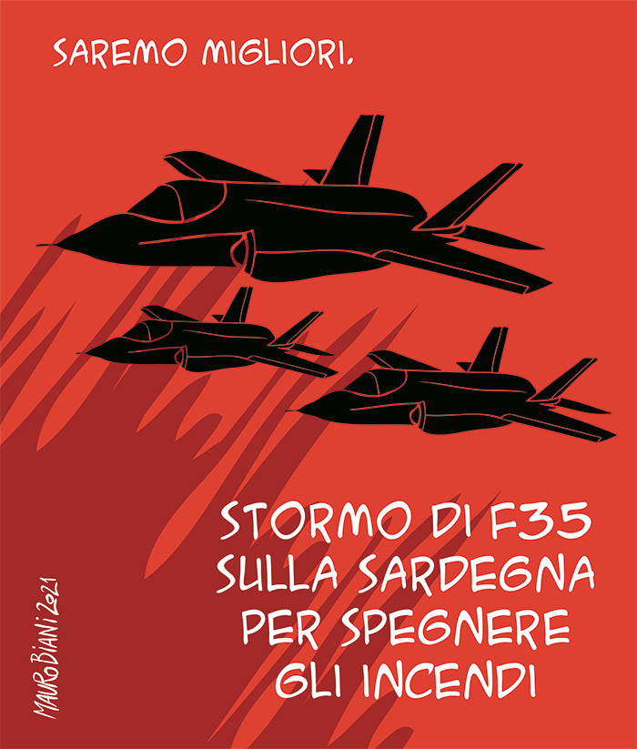 potere_alpopolo's tweet photo. "1 Canadair = 37 milioni €
1 F35 = 130 milioni €
Stiamo acquistando 90 F35 (costo stimato 14 miliardi €) e non abbiamo sufficienti Canadair per affrontare gli incendi in #Sardegna. Non è questione di soldi che mancano, ma di come usiamo quelli che abbiamo".
@Giul_Granato https://t.co/CUL9xxMG8J
