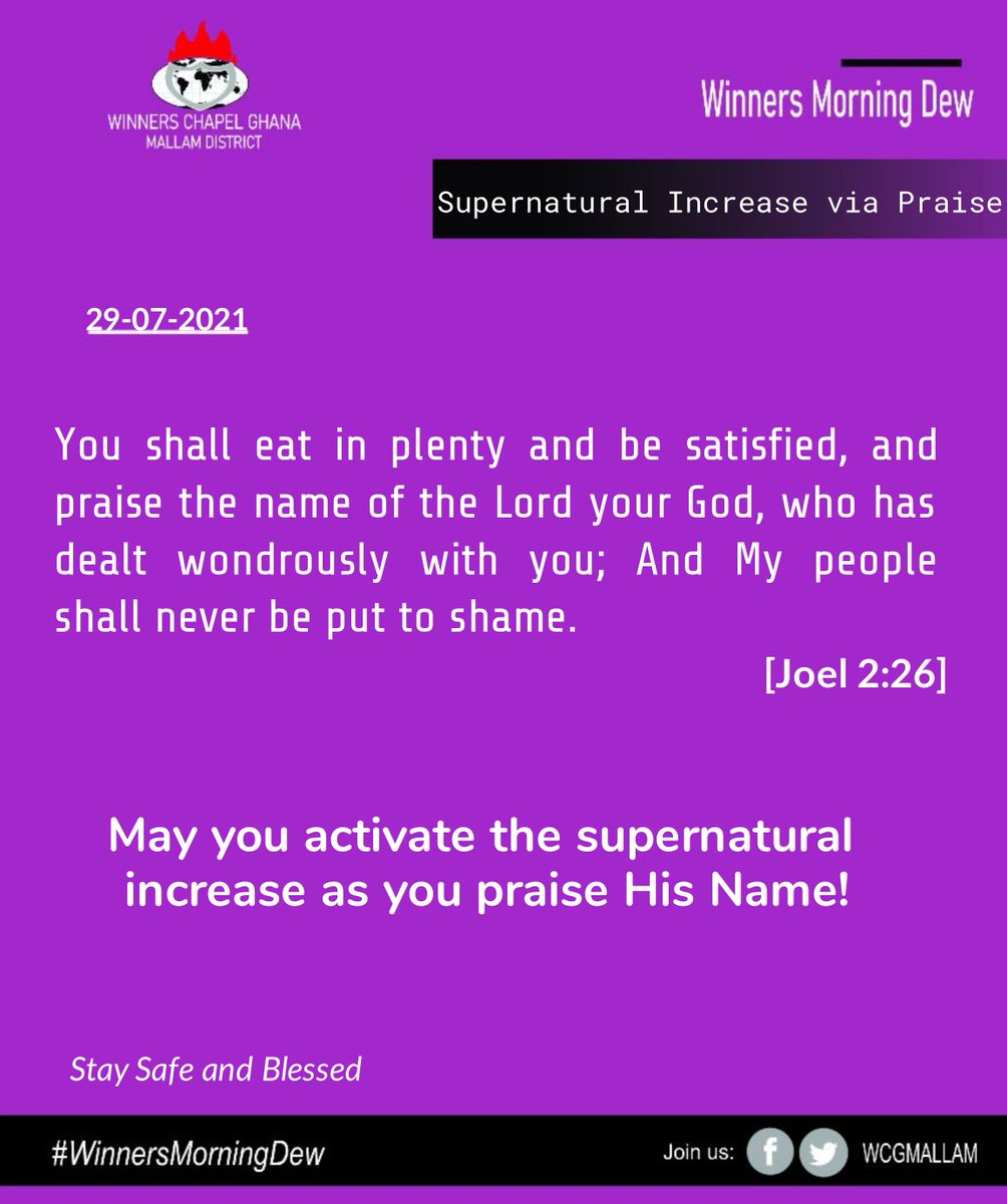Winners Morning Dew
29-07-2021
#winnersmorningdew
#dailymotivation
#dailydevotional
#dailydevotion