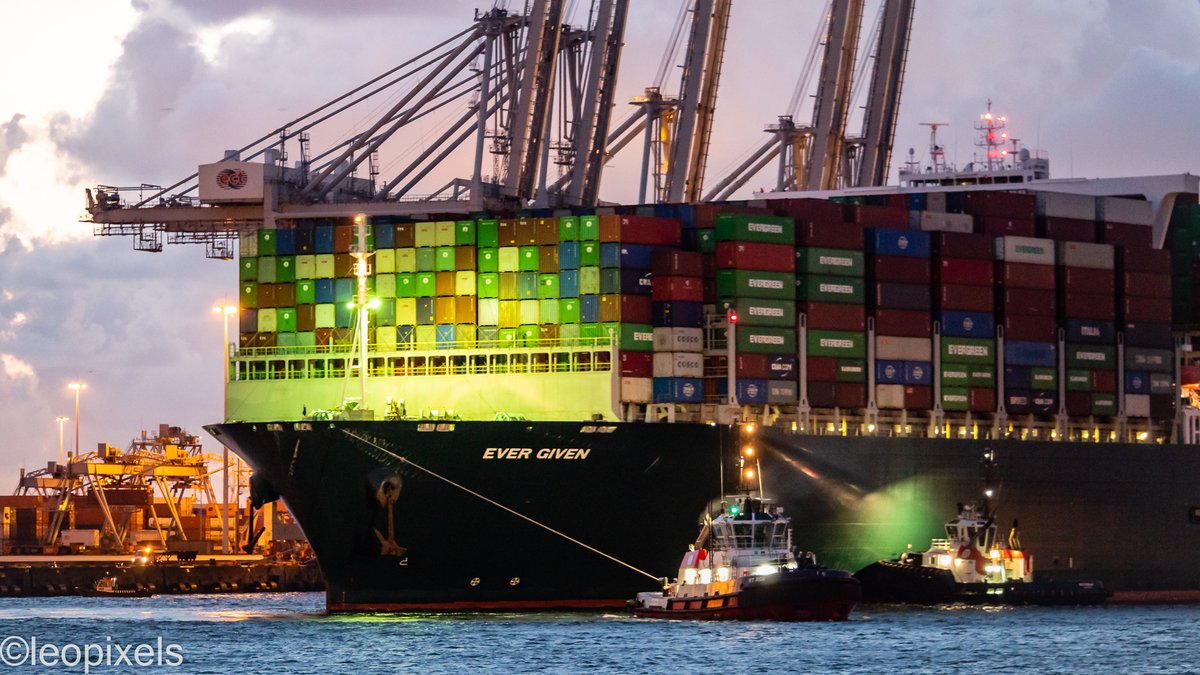 #EverGiven finally made it to #Rotterdam #PortOfRotterdam <a href="/HavenRotterdam/">Havenbedrijf R'dam</a> #thenetherlands part2