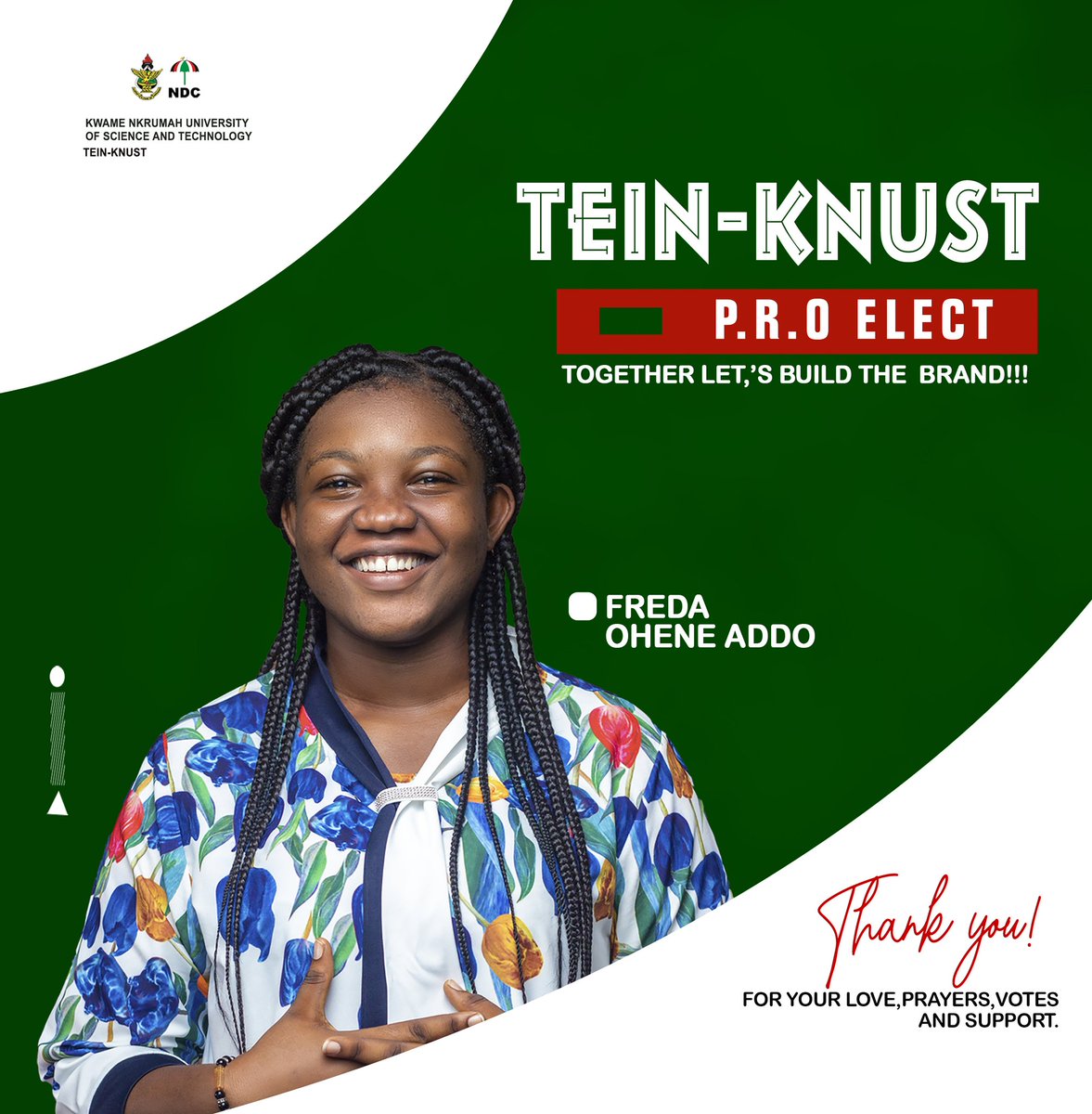 foheneaddo's tweet photo. Your vote shows that you trust me to be your voice, and I cannot thank you enough for the confidence that you have shown in me. I promise to lead us to greater heights and accomplish all that I have set out to do❤ https://t.co/GtfXTiG8bm