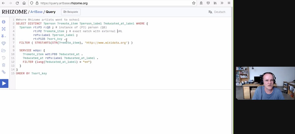 lysander07's tweet photo. The ArtBase #Wikibase service is presented by @despens with federated #SPARQL queries at
#WIkibase4NFDI workshop
https://t.co/ZpoiPM4jIj
@rhizome @WikibaseHQ @nfdi4culture #NFDIrocks @TIBHannover @FIZKarlsruhe @fiziseka https://t.co/jAxROxHufa