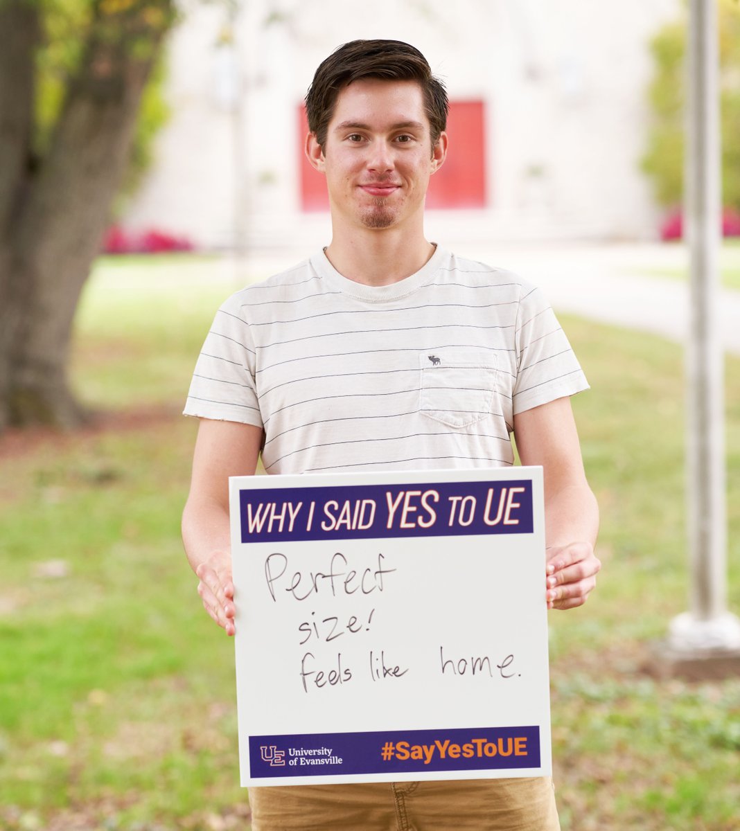 UEvansville's tweet photo. “At UE, you can walk from one side of campus to the other in just minutes. And during that time, you’ll recognize faces and know those you’re passing.”

Read Jamie's full story at https://t.co/yPEH3Di3Gw. #SayYesToUE https://t.co/zHaJlKBJDE