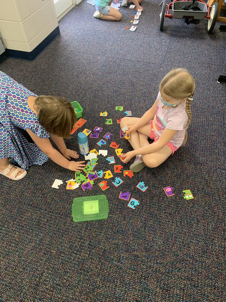 Starting out the morning with working with letter identification and letter sounds. <a href="/AESPanthers/">Aboite Elementary</a>