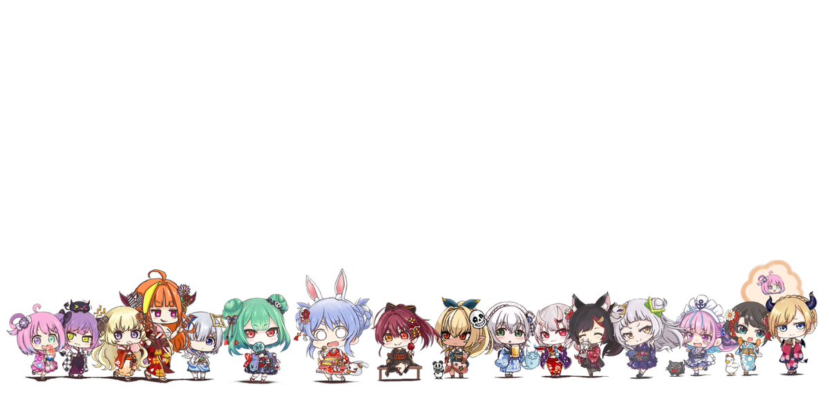 ふたば ウサ建夏祭りドンドン増えていくぅー るしあ ぺこら マリン フレア ノエル かなた ココ わため トワ ルーナ あやめ ミオ シオン あくあ スバル ちょこ 百鬼絵巻 みおーん絵 シオンの書物 あくあーと プロテインザスバル