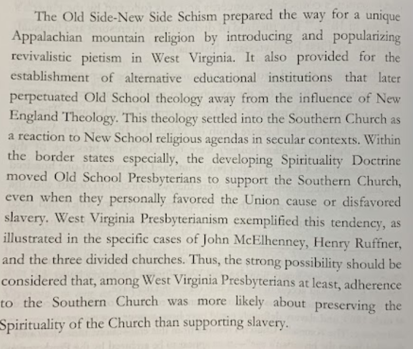 dbills's tweet photo. In my Presbyterianism in WV, I explore this contradiction in terms of those who attached themselves to the Southern Church even though they clearly disfavored slavery: https://t.co/uoWvugzozO