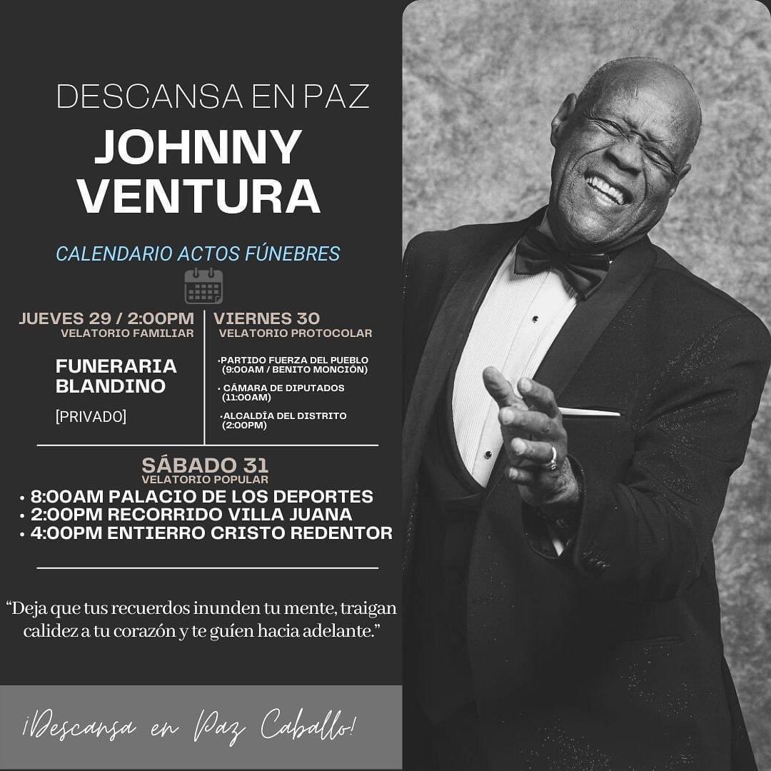 Miralba's tweet photo. Calendario de actos fúnebres de Jhonny Ventura. https://t.co/9xhEl2ru1g
