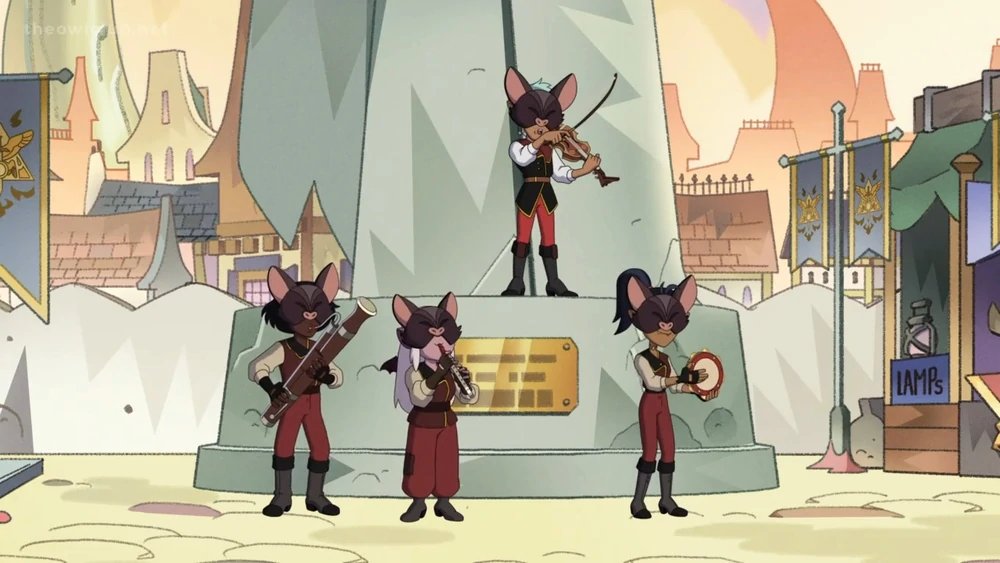 princeeric323's tweet photo. The Owl House Episode Recap Day 4
The BATTs known as "Bards Against the Throne", a rebel cell that intends to free wild witches who don't forced to enter or join the coven.
#TheOwlHouse #EdasRequiem #Season2 #EpisodeRecap #BATTs #RebelThursday https://t.co/xVeO3iBJ16