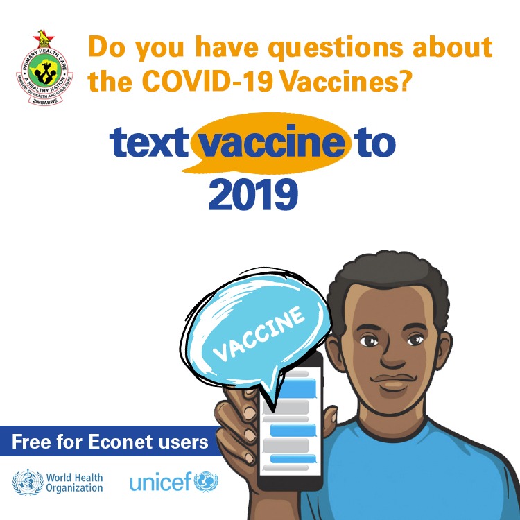 Stay informed about #COVID19, call the COVID-19 hotline Numbers: 2019, or the Youth Advocates Helpline toll-free on 393. The lines operate 24 hours a day. Or check out the WhatsApp or SMS COVID-19 Information Hubs by sending “Hi” in an SMS to 2019 or WhatsApp to +263 714734593