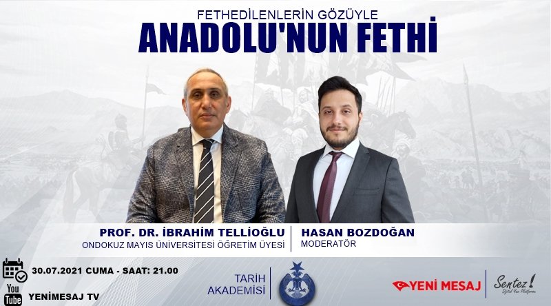 tarihakademi1's tweet photo. 🚨Bu hafta PROF. DR. İBRAHİM TELLİOĞLU (@ProfDrTellioglu) Tarih Akademisi'ne konuk oluyor. 

Konu: Fethedilenlerin Gözüyle Anadolu'nun Fethi
🗓️30.07.2021 CUMA
🕘21.00
📺 Yenimesaj Tv (YouTube)

@HasanBozdoogan  @yenimesaj @SentezPlatformu https://t.co/CSSB3JubV0