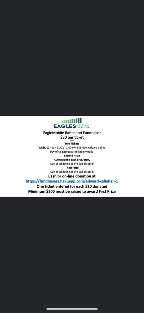 EagleMobileII's tweet photo. For those who follow the Eagles but have not attended many games, here is an opportunity to experience the game day fun of tailgating and seeing a game live while supporting a great charity.
https://t.co/wpiUT5OA4I https://t.co/gK4GT5KL6Z