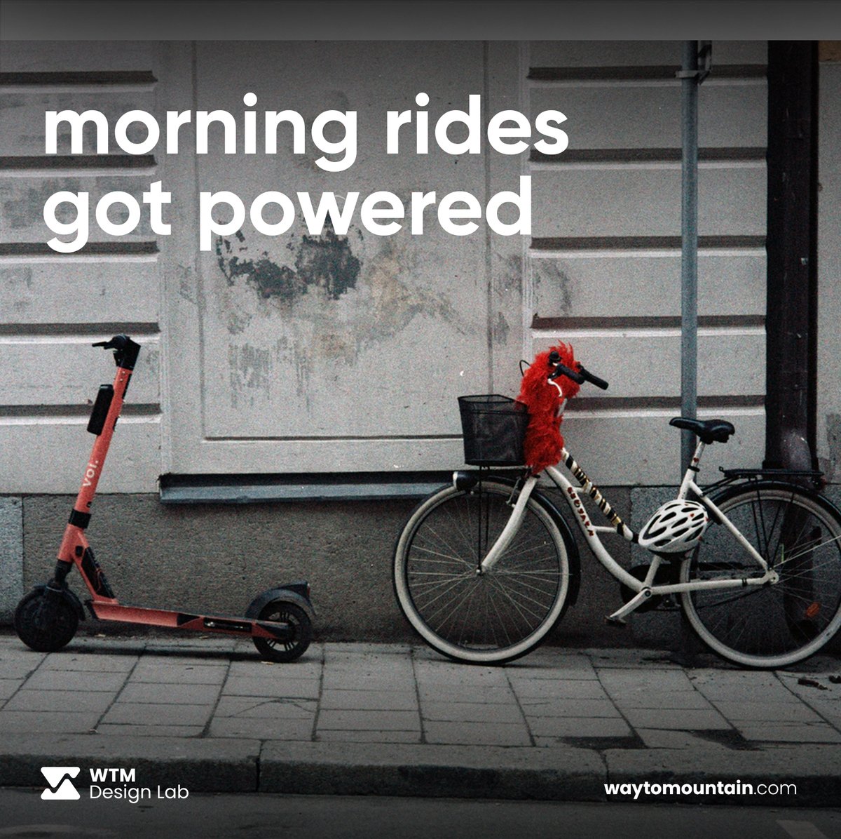 wtmdesignlab's tweet photo. No more being “green” requires you to use up 1000 calories every morning as you cycle to work; E-scooters and E-cycles let you save the environment and your energy. https://t.co/WKMSKFLQug