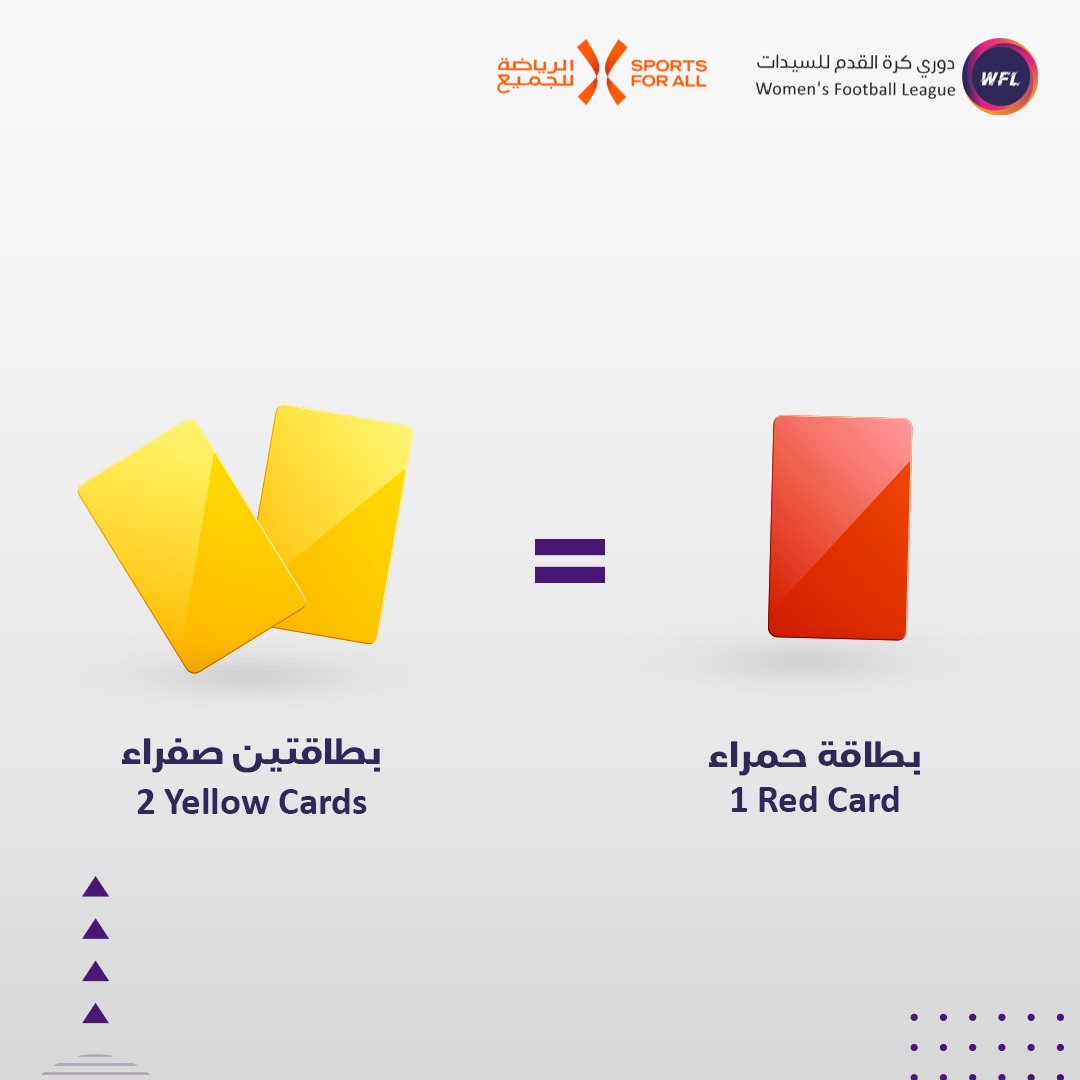 WFLeagueKSA's tweet photo. بطاقتين صفراء تعادل بطاقة حمراء واحدة
2 yellow cards is equal to 1 red card

#WFL_poll #SaudiWFL #دوري_wfl https://t.co/JNWZbqRCt4