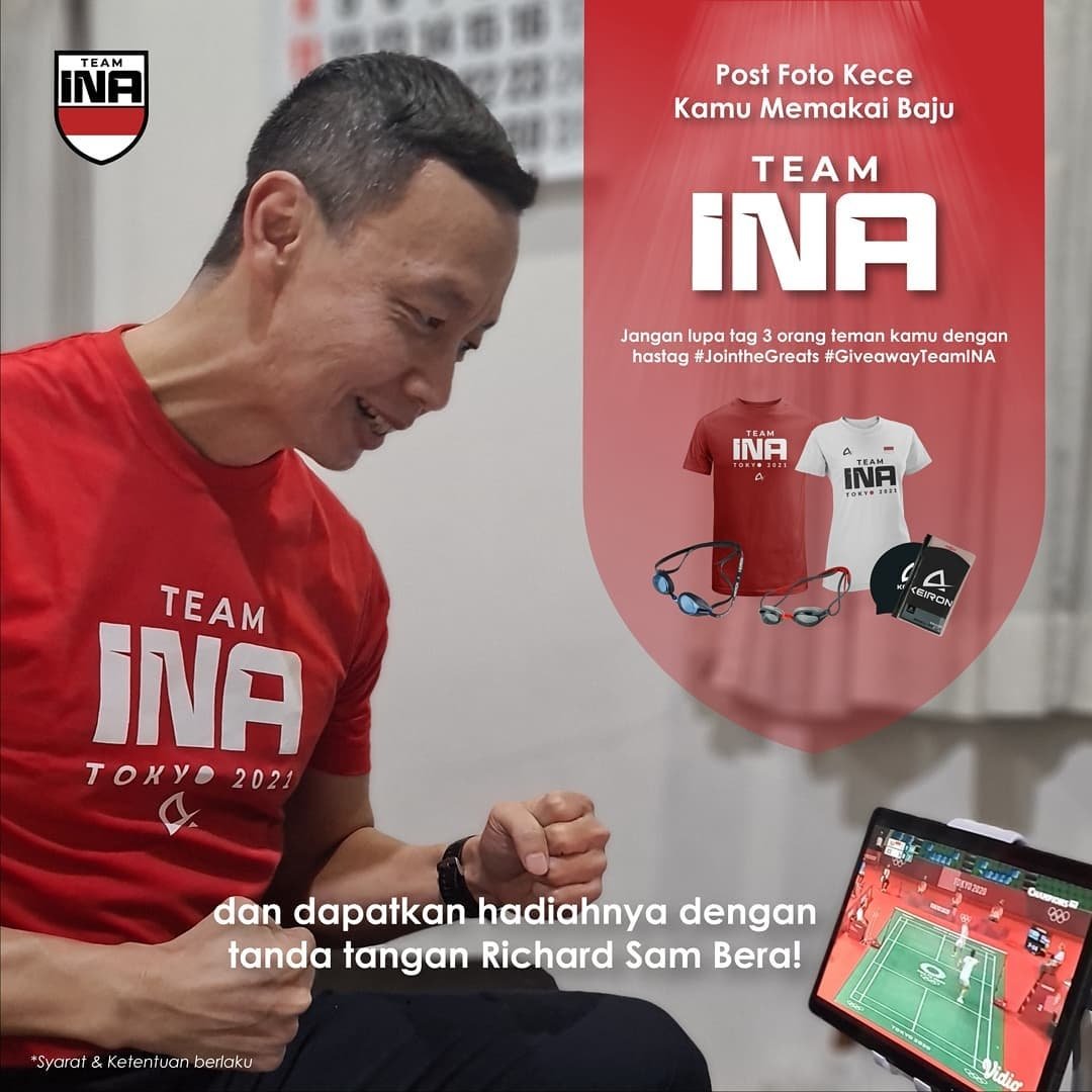 Gaes, ikutan Giveaway yuk. Lima (5) foto paling seru saat nonton atlet Indonesia🇮🇩 di IG/Twitter, akan dapat hadiah spesial merchandise Keiron dengan tandatangan saya. Bagaimana caranya? Klik ini ya  instagram.com/p/CR6UkocNm8j/…

#TeamINA #JointheGreats #BeGreats #BeGreaTogether