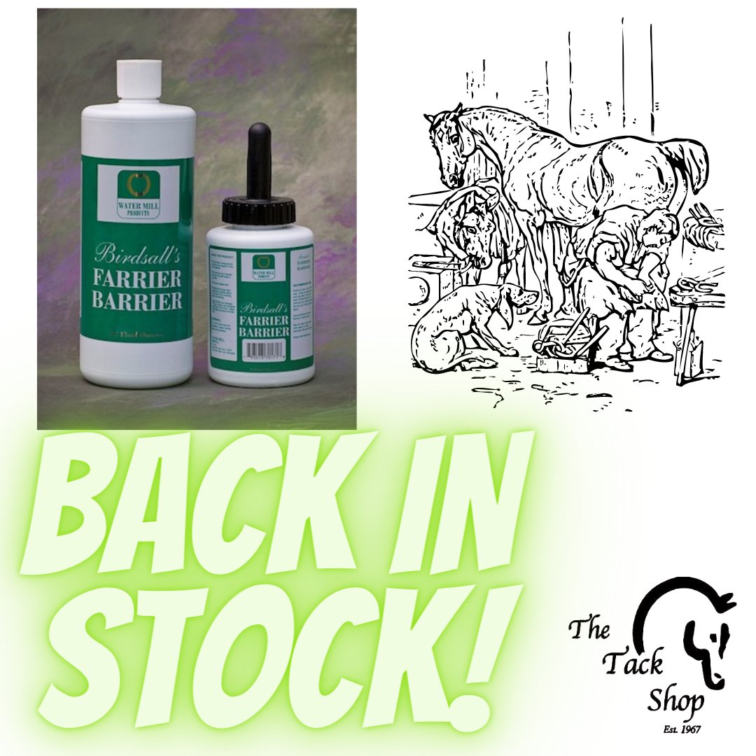 thetackshop's tweet photo. Farrier Barrier is great for protecting horses feet from the harmful effects of moisture! Fights white line, thrush, canker and bacterial infections. Toughens the hoof, but will not dry it out! https://t.co/w2gTXaBJTI