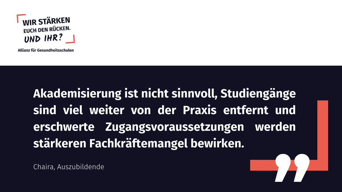 vdpdachverband's tweet photo. Eine vollständige #Akademisierung der #Therapieberufe würde tausende motivierte #Auszubildende von einer Ausbildung ausschließen. Um bewährte #Ausbildungsplätze nicht zu zerstören, plädieren wir für ein Modell der Teilakademisierung. https://t.co/SCh5LX1M2D https://t.co/7MaNnlVrzy