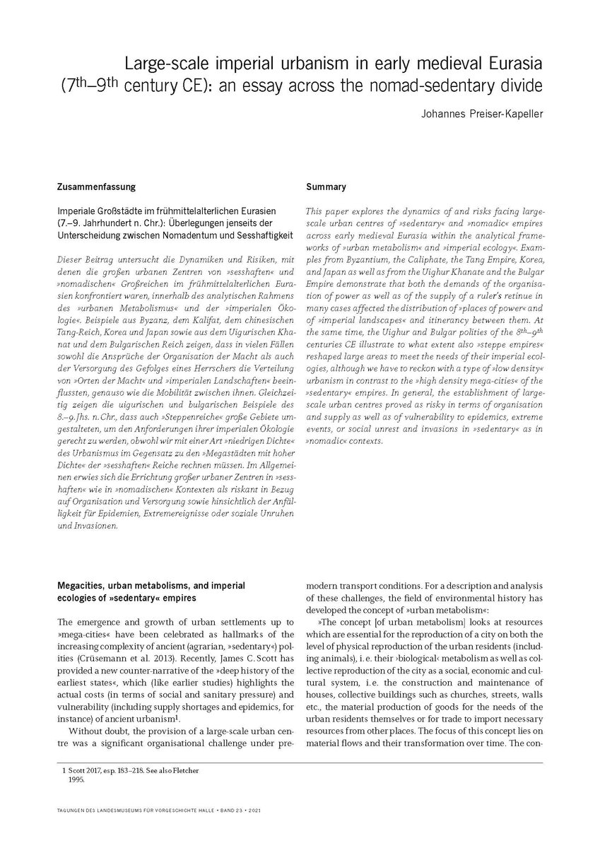 Byzanzforscher's tweet photo. Just got the proofs for my chapter on large-scale #urbanism in #nomadic and #sedentary empires in the forthcoming volume »From the #Huns to the #Turks. #MountedWarriors in Europe and Central Asia« - also has some nice images and graphs 🤓#environmentalhistory #historicalecology https://t.co/cLd9xpyunY