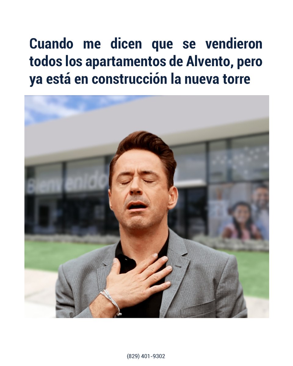 ColinasRD's tweet photo. ¡Suuuusto! jaja que no te pase como a Robert, visita Alvento y separa tu apartamento. 
🤣
+1 (829) 401-9302

#Alvento #Humor #TorresAlvento #ApartamentosEnRD #SantoDomingoNorte #NuevaTorre #NuevoCentroDeLaCiudad #RobertDowneyJr #Meme https://t.co/CmvQjKWLNl