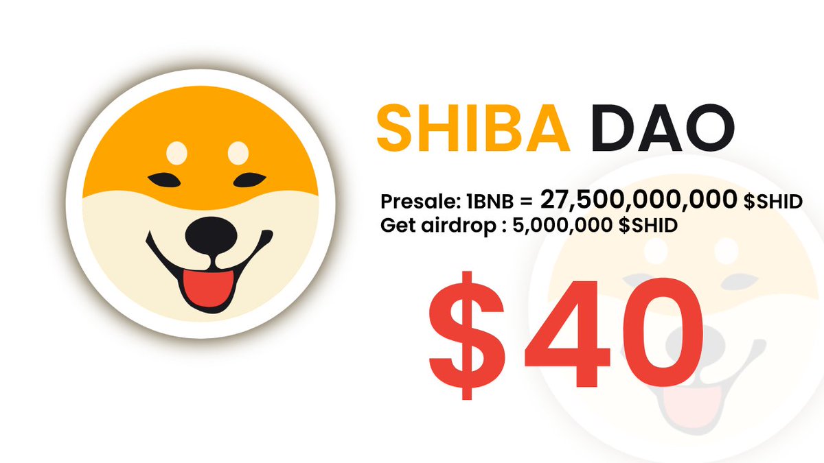 SHIBA DAO
🏦Required tasks: 5,000,000 $SHID (~$40)
🏦Referral:  5,000,000 $SHID (~$40)

talk with bot: t.me/SHIBADAO_Airdr…

📢 Claim Airdrop
1️⃣ Open your TRUST WALLET
2️⃣ Go to DAPPs
3️⃣ Copy this link and paste into your Apps search bar
🌐shibadao.net
4️⃣ Get Claim