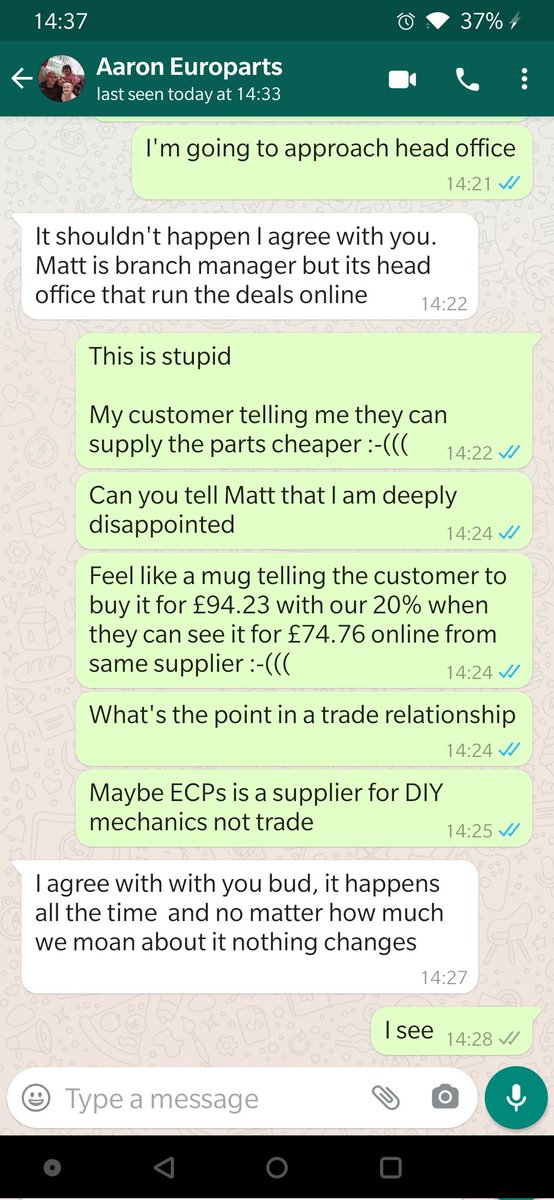 RubyAutosLeices's tweet photo. @LKQEuroCarParts raping their trade customer :-(

And seems like they don't give a f**k, as they know it goes on https://t.co/a2mAowNA31