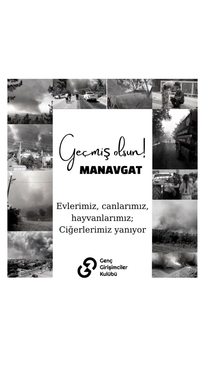 Antalya’nın #manavgat ilçesinde çıkan ve şehri etkisi altına alan yangından etkilen vatandaşlarımıza büyük geçmiş olsun!

Genç Girişimciler Kulübü ailesi olarak elimizden gelen desteği vermeye hazırız.