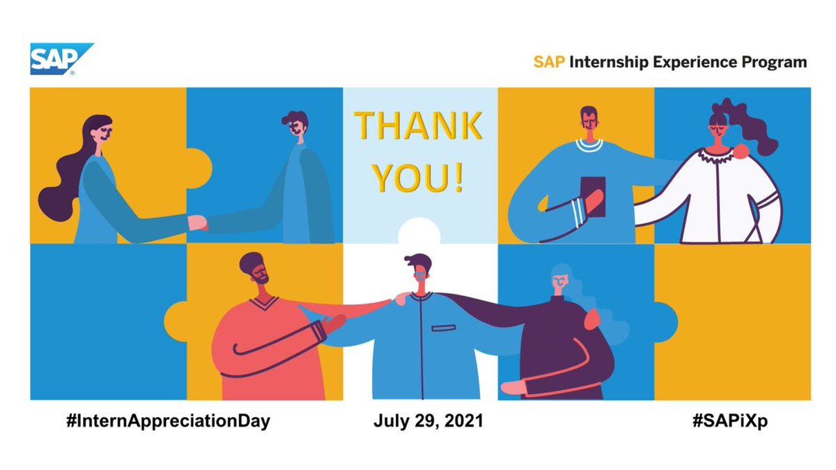 timteinzer's tweet photo. Today is #InternAppreciationDay! ๐
Thank you to all students and interns for your contribution and inspiration!
#SAPiXP @LifeatSAP https://t.co/p3KgOSUxuW
