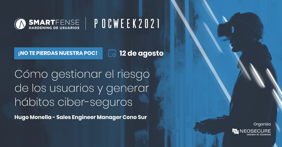SMARTFENSE's tweet photo. ¡SMARTFENSE presente en el #POCWeek2021 de #NeoSecure, el gran evento virtual de la industria IT!
Inscríbete aquí https://t.co/sAqS4BtHsv y visita la sección Agenda para conocer los horarios de nuestra POC.
#Ciberseguridad #HardeningdeUsuarios #concientizacion #awareness https://t.co/7vfcOYQJdq