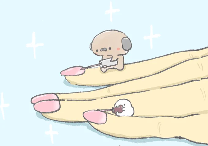 ジェルネイルを塗ってあげる子達 