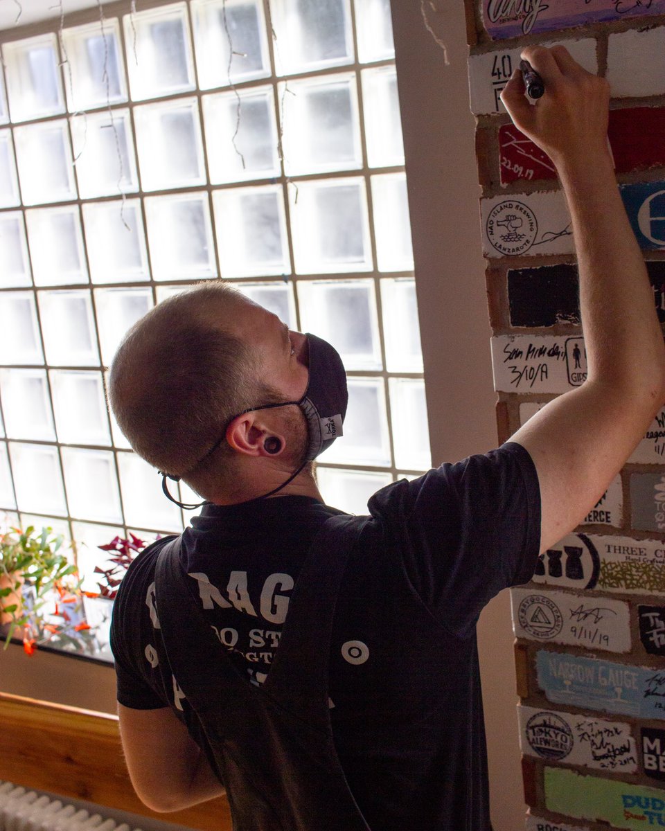 Just had Joel from <a href="/40ftbrewery/">40FT Brewery</a> in to sign our wall 🖊 Our collab with them is released next week! So keep your eyes peeled!