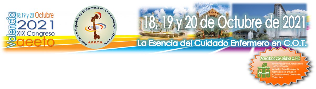 #Congresos 
Cuenta atrás para el Congreso de la Asociación de Enfermería en Traumatología y Ortopedia celebra su congreso  del 18 al 20 de octubre 👉 aeeto.es/congreso