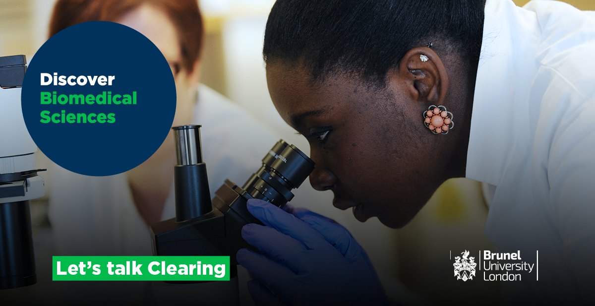 Studying #BiomedicalSciences means you’ll learn from our award-winning, expert lecturers carrying out some of the most important biomedical #research of the 21st century.  

Places available in #Clearing.  

Learn more bit.ly/Clearing2021TW  

#DiscoverBrunel