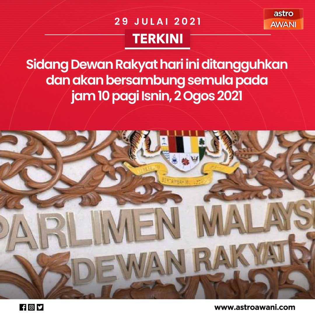 501Awani's tweet photo. Ia susulan dua lagi kes baharu COVID-19 dikesan di Parlimen menerusi ujian saringan yang dilakukan bermula jam 3.30 petang tadi.

Ikuti berita terkini di https://t.co/Ia2kVam8YD

#DewanRakyat #SisiTVParlimen https://t.co/11gApzp2VC